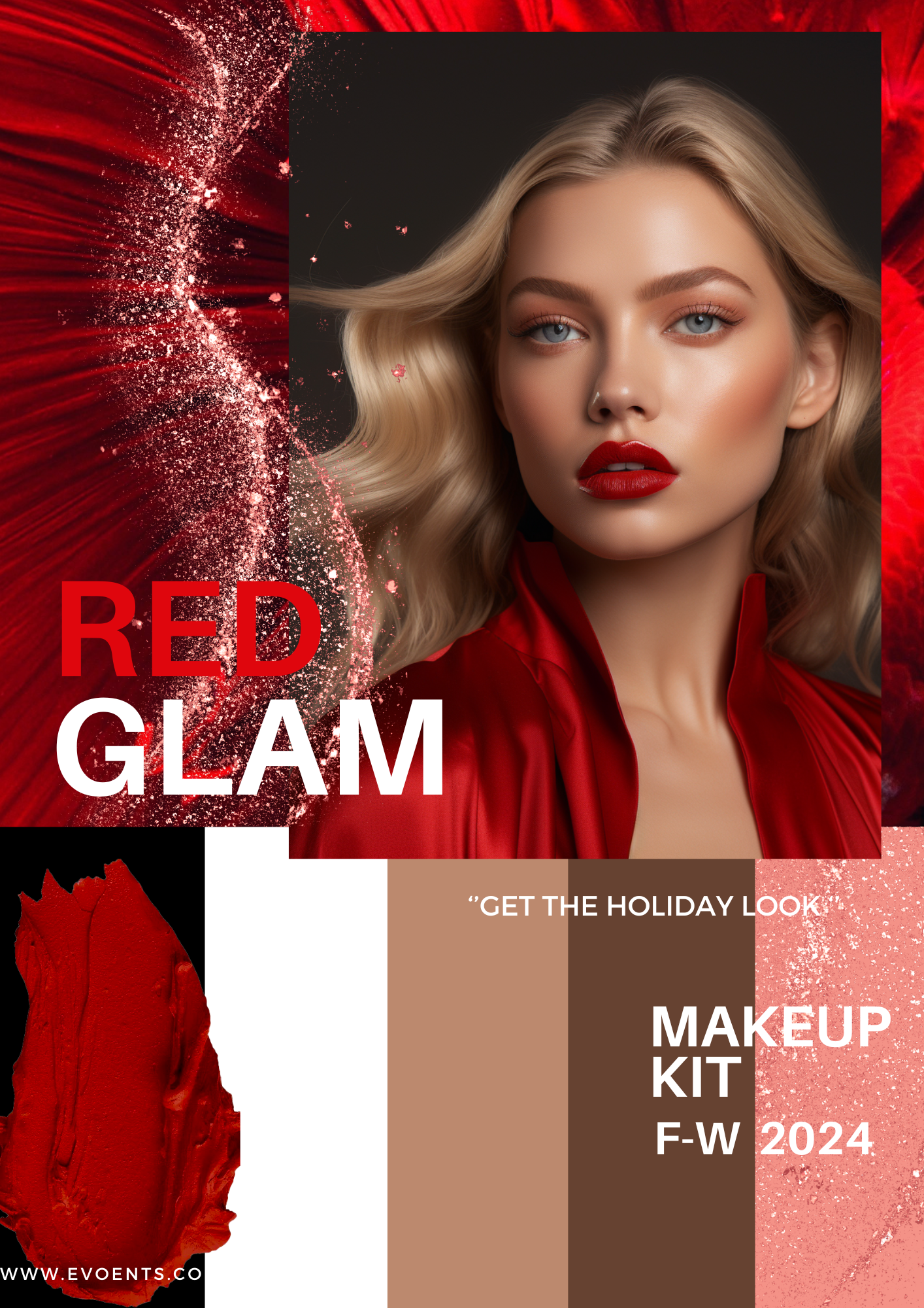 The Red Glam - Eyeshadow & Lipstick Kit